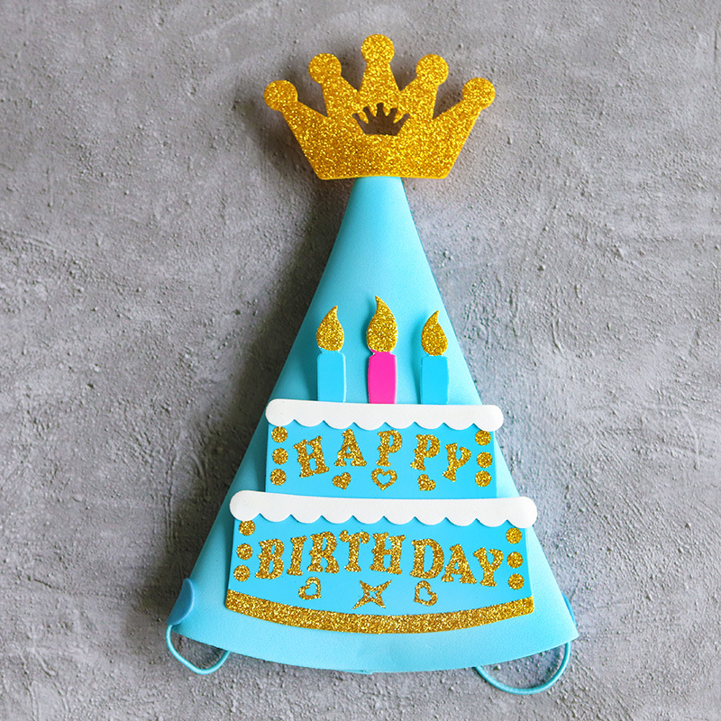 Sombrero de cumpleaños para niños nuevos suministros de fiesta de cumpleaños EVA sombrero de cumpleaños decoración de la torta del partido corona sombrero