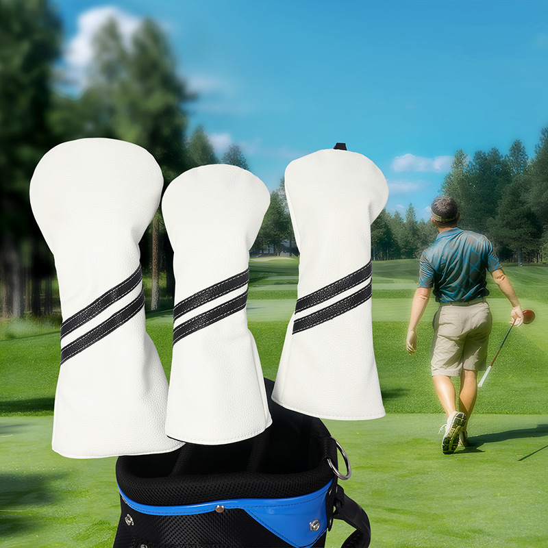 Nuevo Golf Club cubierta de rayas verticales Golf poste de madera cubierta pu cubierta de tapa de golf impermeable al por mayor