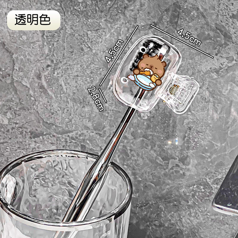 家庭用歯ブラシ収納クリップかわいい漫画歯ブラシヘッド保護カバー電動歯ブラシボックスダストカバーポータブル歯ブラシカバー|undefined