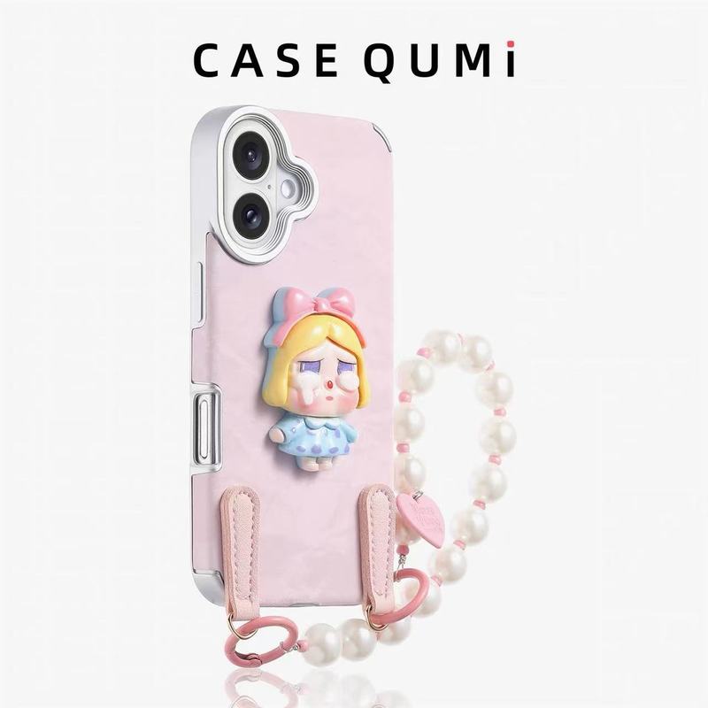 粉晕染哭娃支架带挂绳适用iPhone16promax苹果15手机壳14新款13女|undefined