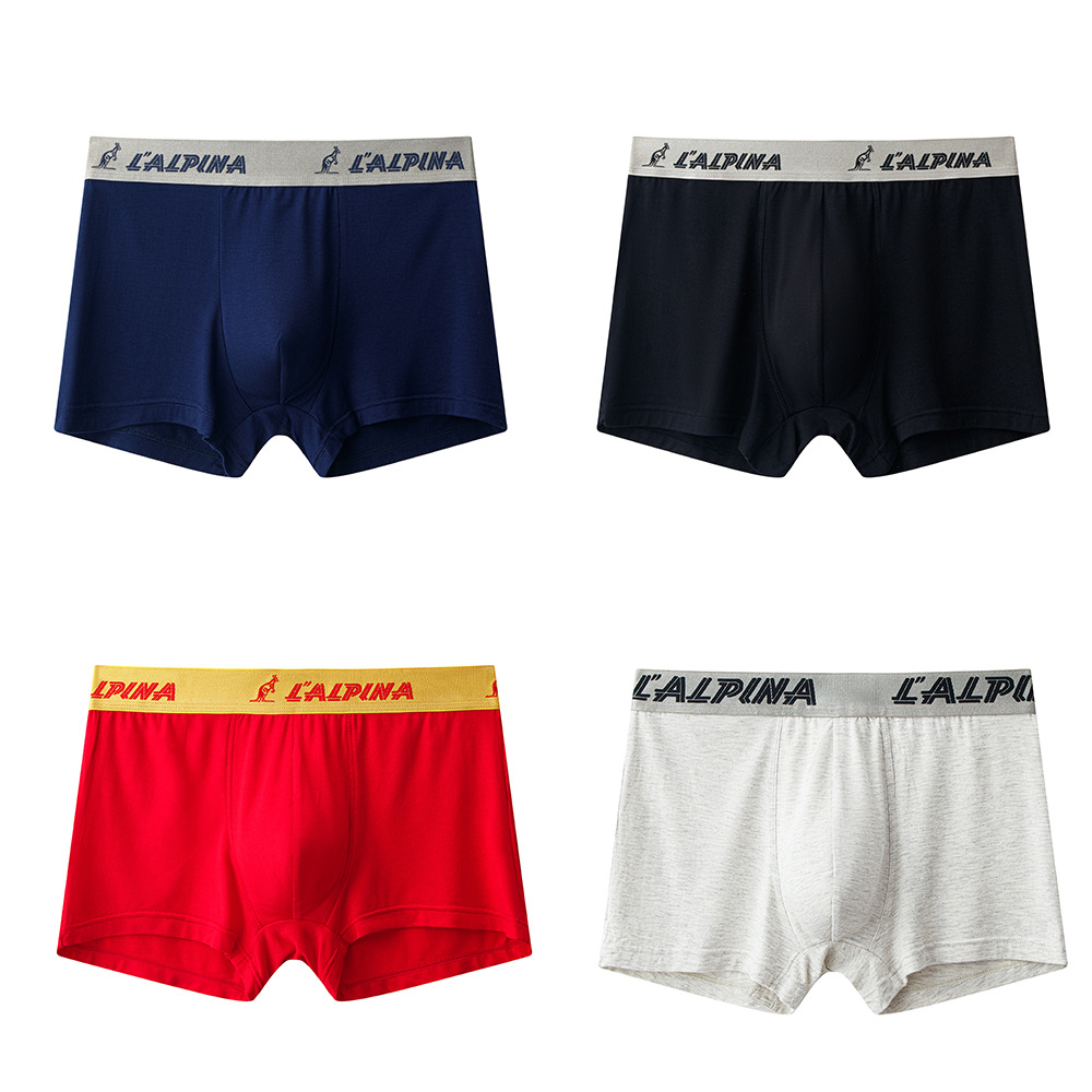 Clearance Hot-Selling Modal Men's Boxer Briefs Comfortable Four-Corner Shorts Solid Color Solid Business Men's Boxer Briefs