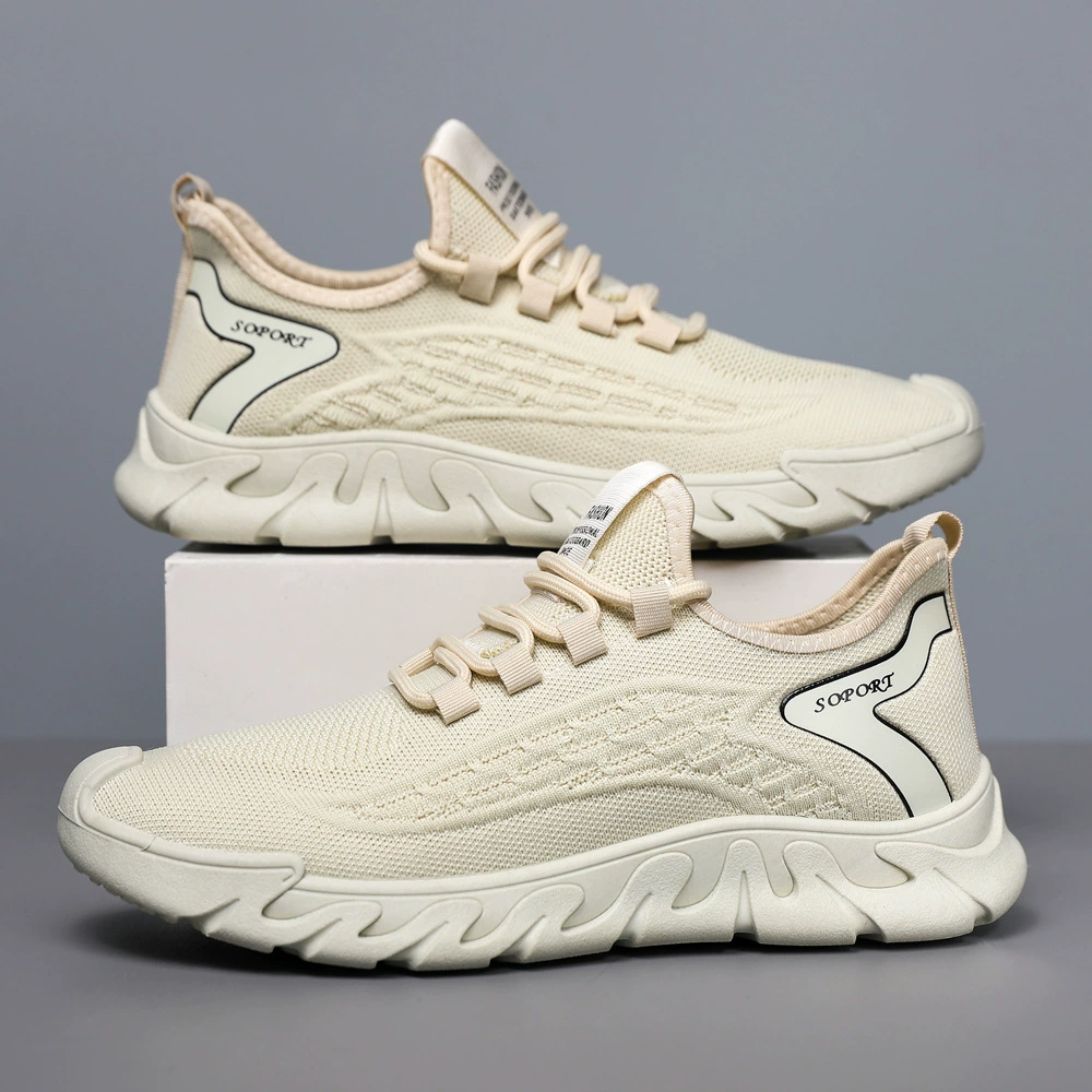 Мужская обувь большого размера 46 новый сетчатый дышащий арганд модный тренд спортивная повседневная обувь толстая подошва черная обувь