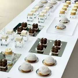 韩式秩序感老钱风甜品台展示架银色甜品台摆台新款甜品架婚礼摆件