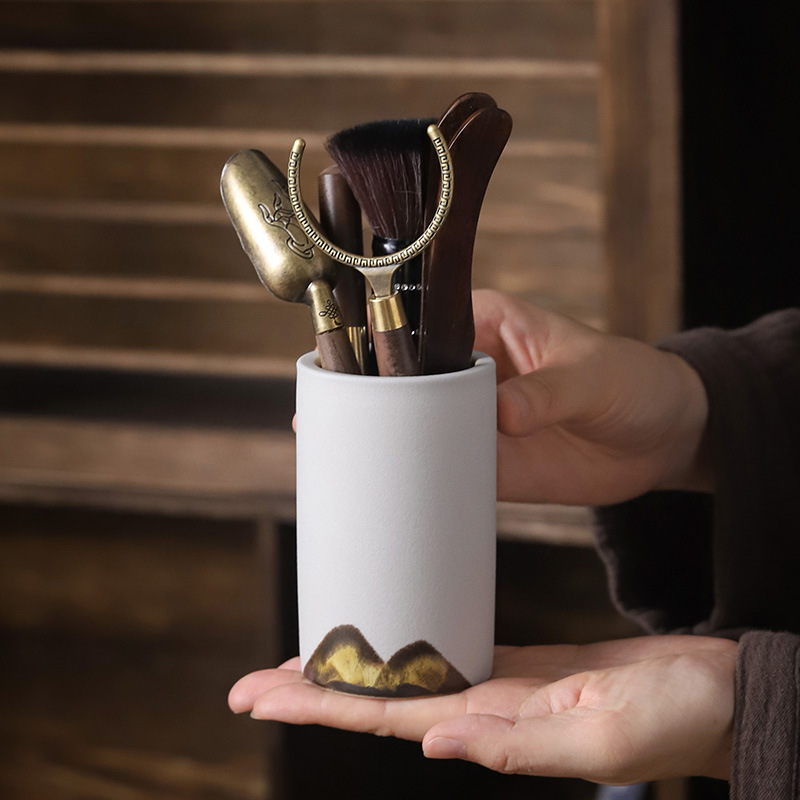 Six Gentlemen of Tea Ceremony Set, Yanshan Coarse Pottery Set, Ceramic Tube, Black Ebony Solid Wood, Six Gentlemen Gift Box Tea Ceremony Set Six Gentlemen of Tea Ceremony Set, Yanshan Coarse Pottery Set, Ceramic Tube, Black Ebony Solid Wood, Six Gentlemen Gift Box Tea Ceremony Set