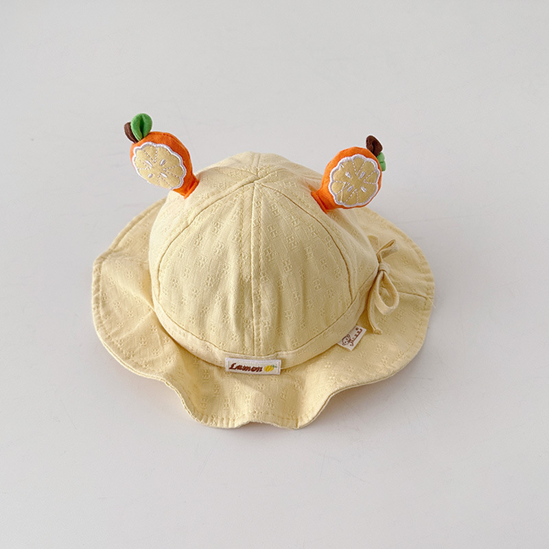 Baby pescador sombrero primavera y otoño delgada fruta de dibujos animados sombrero sombrero para niños sombrero versátil para niños y niñas pequeños meses