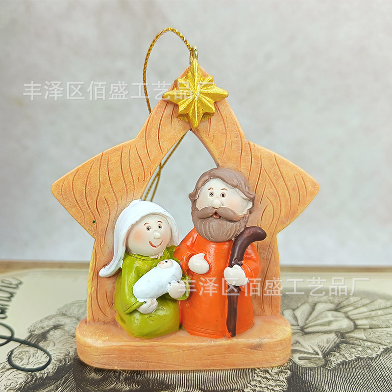 Regalos de Navidad transfronterizos Personajes de dibujos animados Nacimiento Combo pesebre Decoración de escritorio Accesorios de vacaciones Artesanías