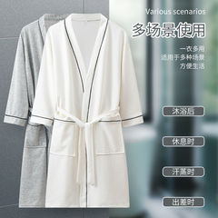春夏のカップルのバスローブの女性の長袖の薄い色の100% 綿の吸水の浴衣の服の5つ星ホテルの寝服