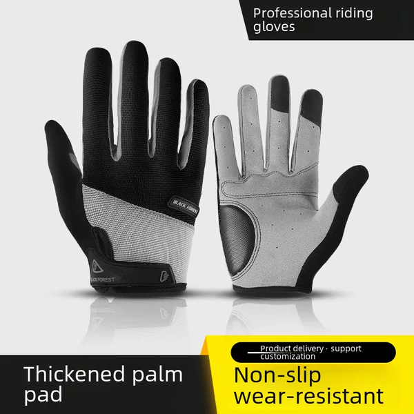 Outdoor Sports Wear-Resistant Microfiber Anti-Cocoon Decompression Bicycle Anti-Slip Fitness Touch Screen Full-Finger Cycling Gloves Wholesale