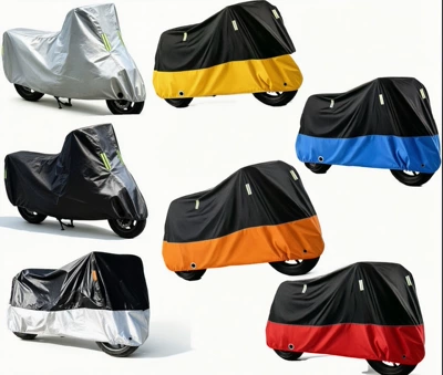 Cross-border wholesale motorcycle covers, electric vehicle and bicycle covers, rainproof, sunproof, dustproof, universal thickened vehicle covers (Car clothing) - black-on-top-orange-on-bottom-s18095110cm