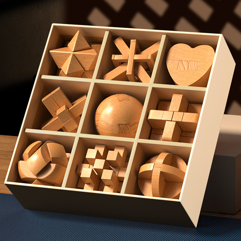 Luban Lock Kong Ming Lock conjunto completo de mortaja y mortaja Bloques de construcción Niños estudiantes de la escuela primaria más de 6 juguetes educativos 8-12 años