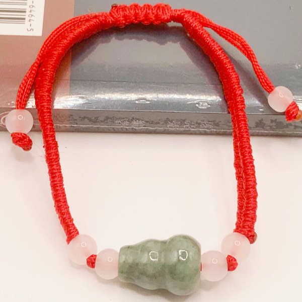 woven red rope bracelet jade