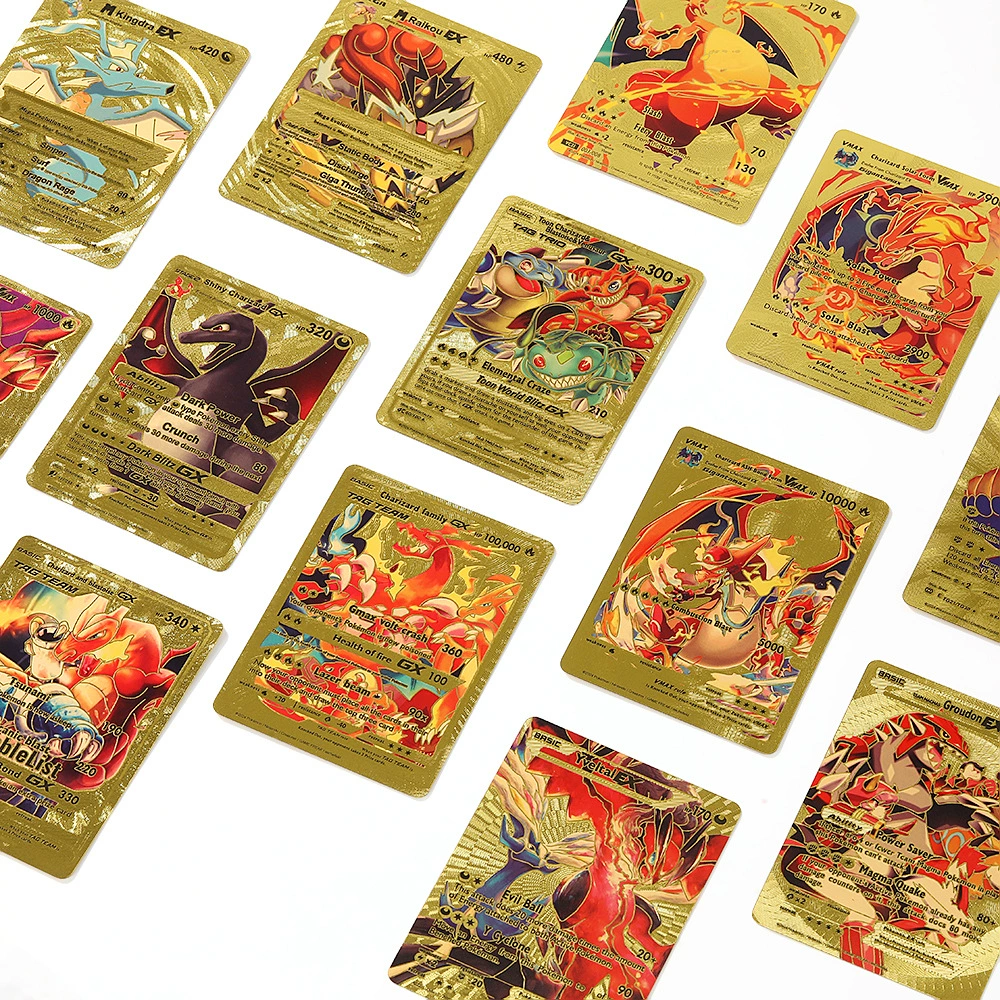 Карточка-перелив Pokémon из ПЭТ для настольной игры, игра с тиснением, милые мультяшные анимационные аксессуары