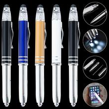 金属LED灯笔 多功能触屏触控圆珠笔发光电容笔可印logo水晶灯笔