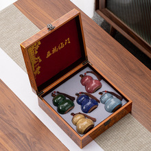 五福临门葫芦陶瓷罐茶叶包装创意礼盒空盒高档木盒红绿茶岩茶通用