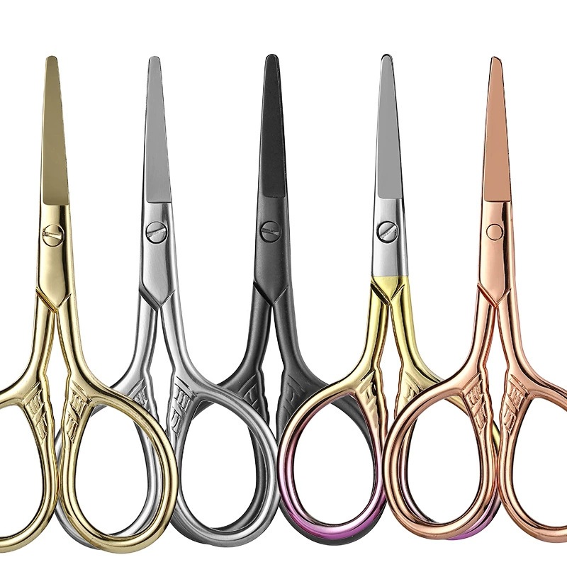Stainless steel beard scissors nose hair scissors beauty makeup scissors makeup eyebrow scissors eyelash scissors beauty beard scissors