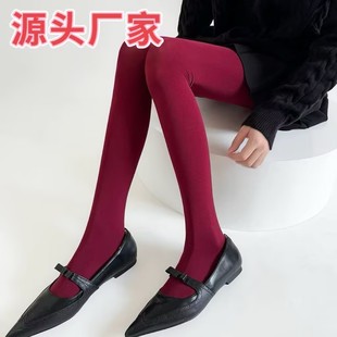 Candy Color Pantyhose Women Spring and Autumn Black Slim Black Silk Stockings Footless Socks Women 80D/100D Leggings Women