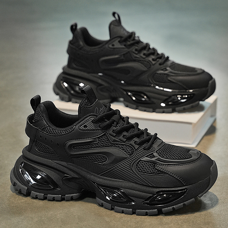 Zapatos de hombre 2025 nuevo verano casual versátil aumento de altura zapatos de papá zapatos casuales transpirables de malla de hombre