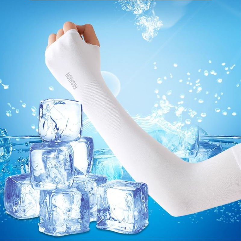 Simple Style Solid Color Unisex Ice Sleeve Arm Sleeves 1 Pair display picture 3