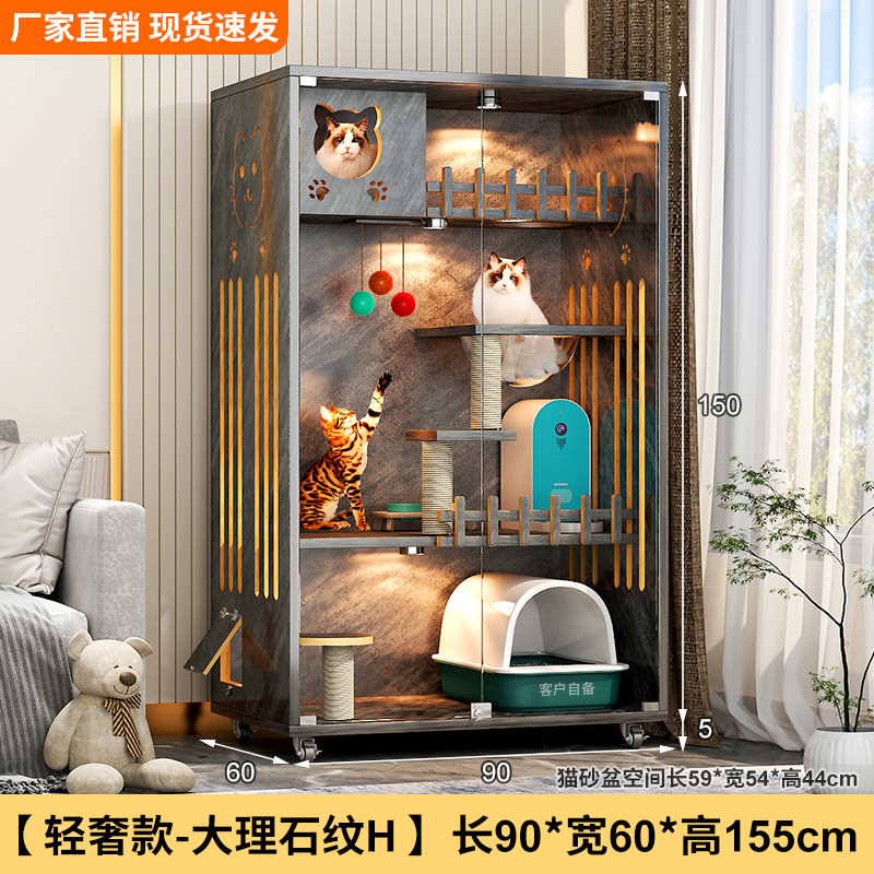 Casa villa para gatos Four Seasons Jaula para gatos universal Marco de escalada para gatos de madera de gran tamaño Nido para gatos Jaula para mascotas integrada Casa para mascotas