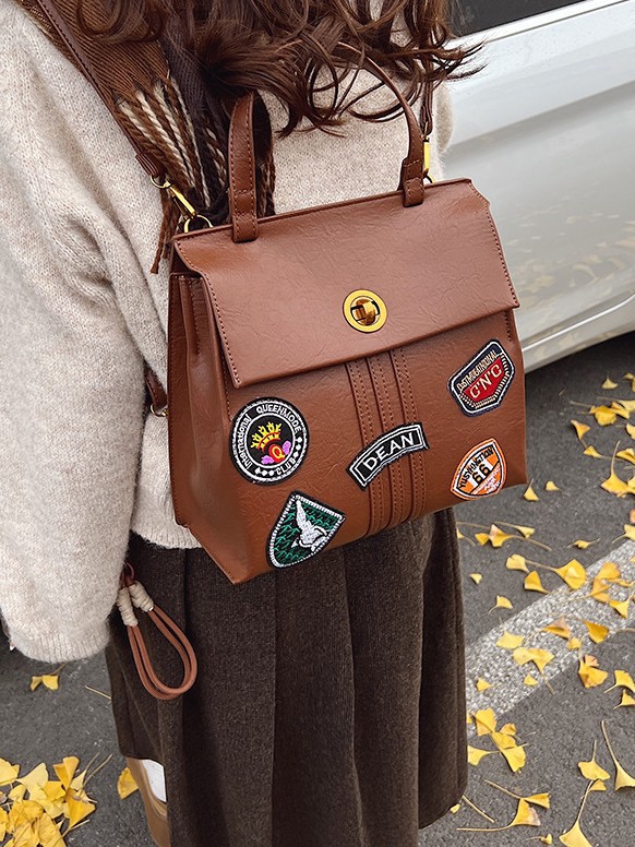 Colegio estilo retro bolso de mano gran capacidad alta mochila multipropósito ocio mochila de hombro
