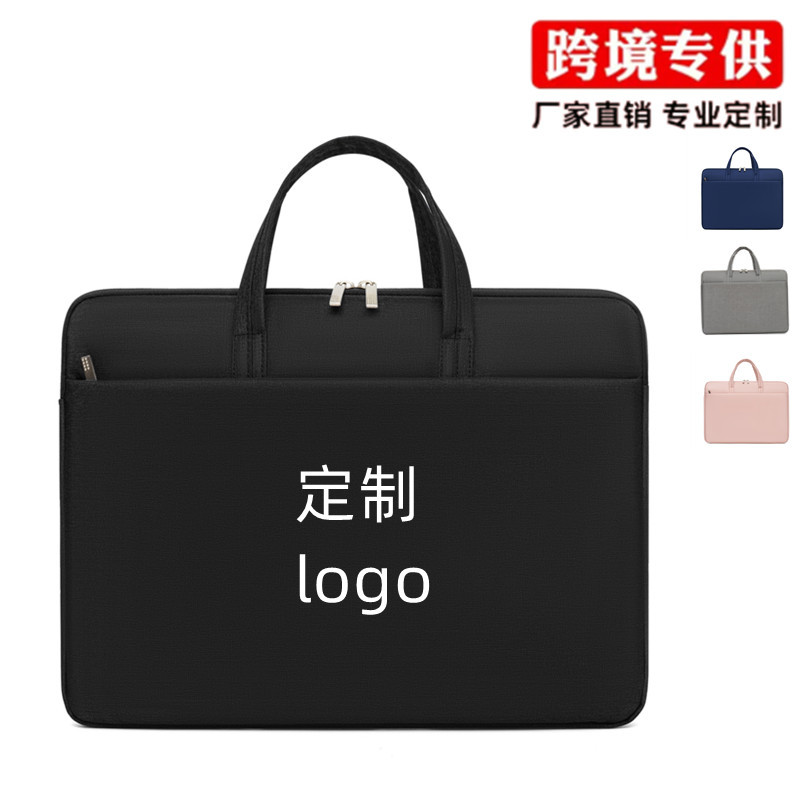 跨境笔记本手提电脑包男 15.6寸时尚笔记本手提包女印制logo