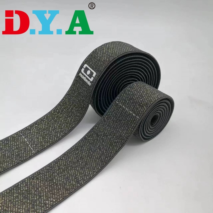 饭盒松紧绑带高弹力涤纶斜纹绑带金银丝松紧带金银丝葱带头饰绑带