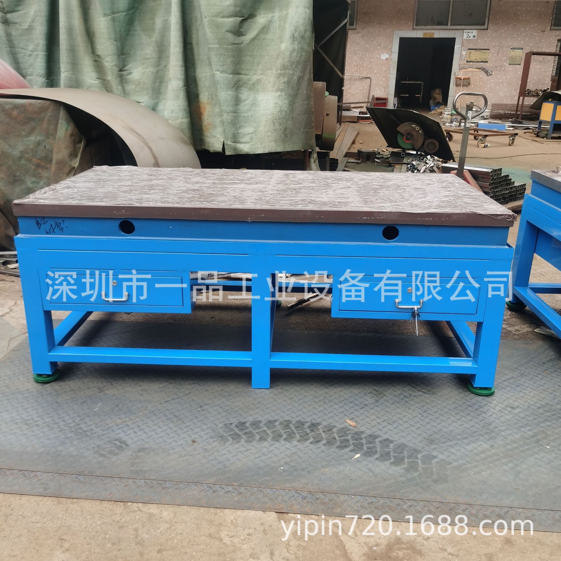 钢板工作台价格2米*1.5米四抽水磨钢板检修台 模具装配铸铁工作台