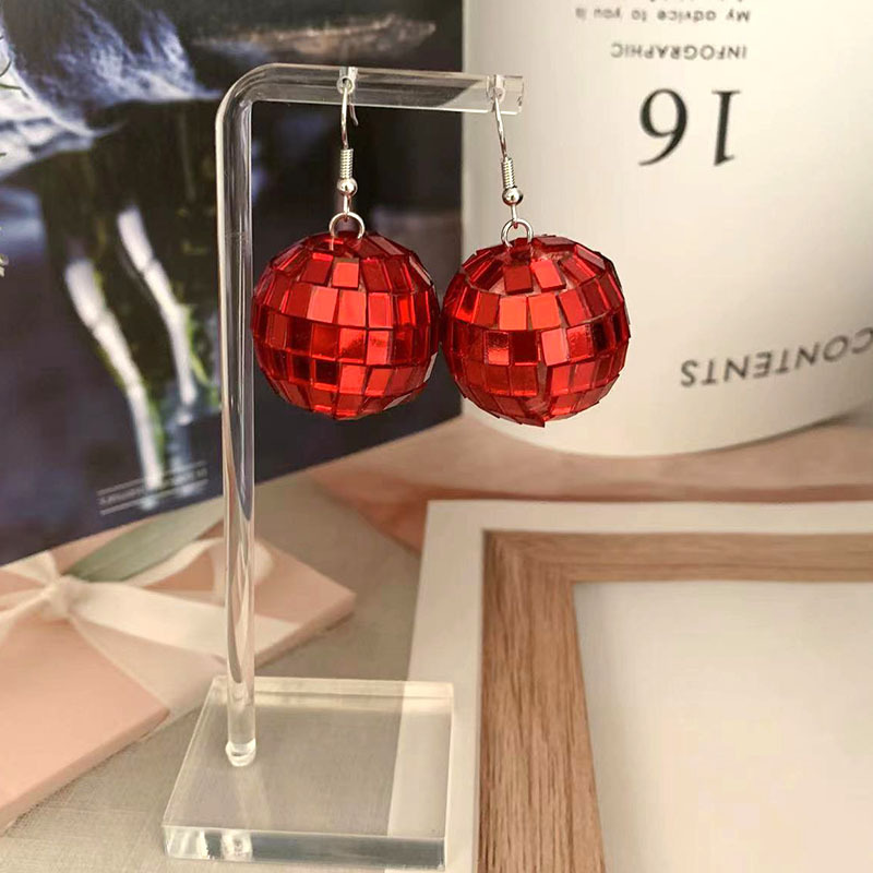 Holiday, Daily Occasion 1 Pair Retro Round Patchwork Glass Glass Drop Earrings