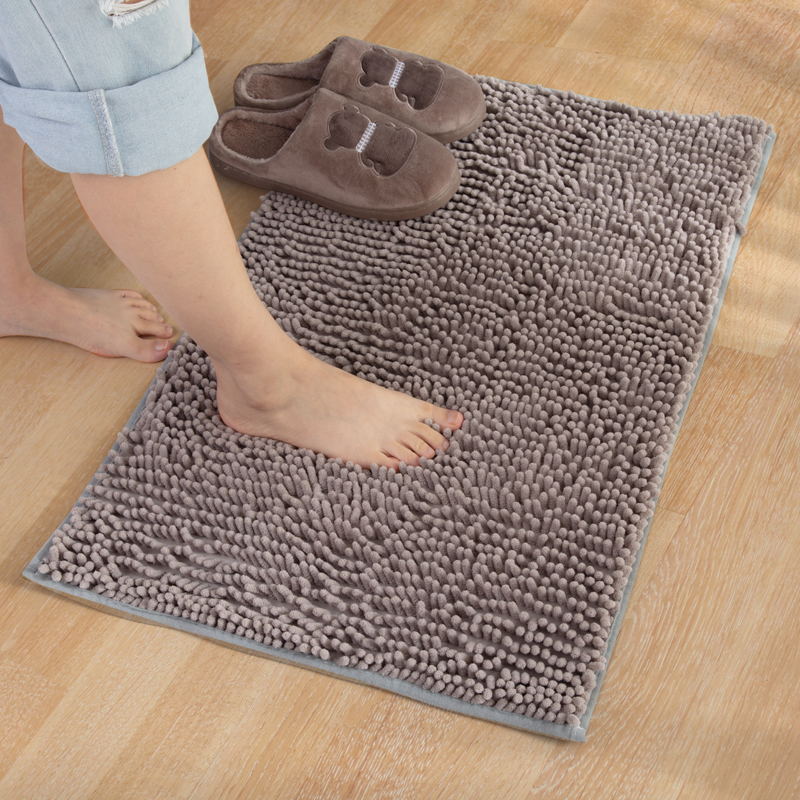 Alfombra de baño de chenille antideslizante absorbente de secado rápido resistente a manchas