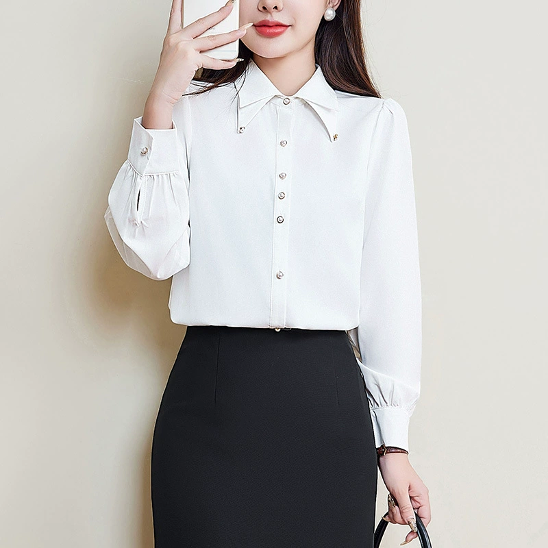 533 белые рубашки женские темпераментные топы 200 фунтов толстый мм большой размер легкий экстравагантный высокий оттенок рубашка покрывает живот шифоновая рубашка