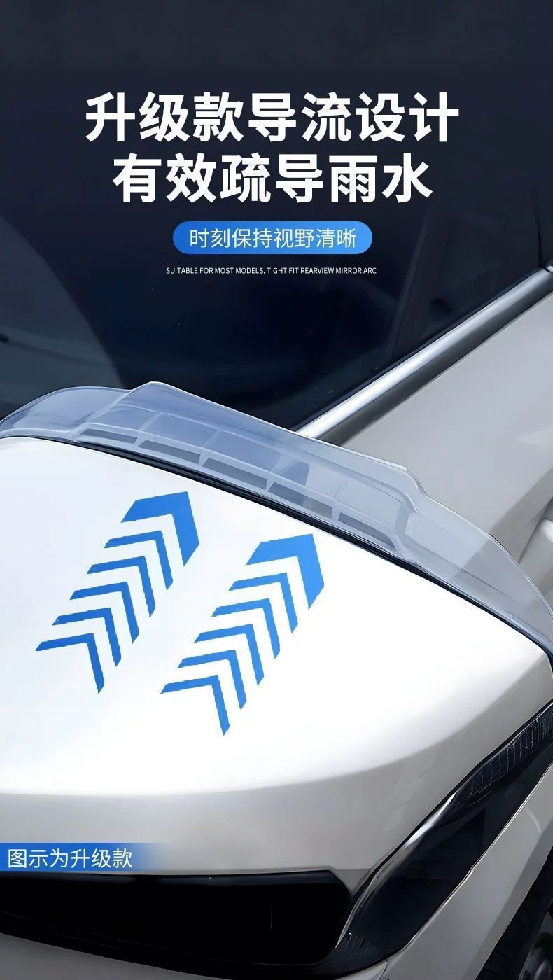 Rearview mirror rain shield, car rain protection device, reflector, rearview mirror rain and sun protection integrated panel, new type rain shield