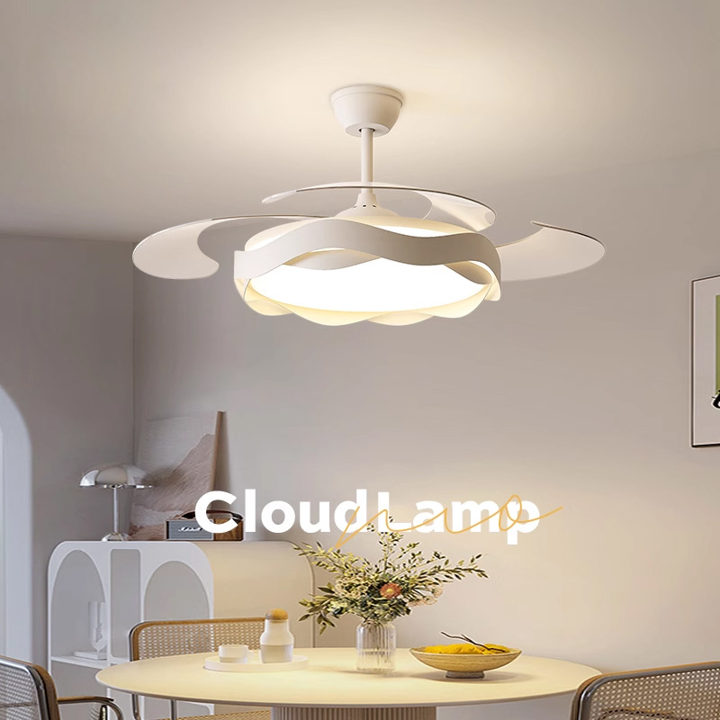 Invisible inteligente dormitorio ventilador lámpara restaurante nuevo ventilador lámpara de chandelier Guangdong Zhongshan lámpara ventilador lámpara de techo ventilador image 3