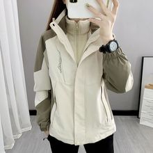 秋冬三合一可拆卸内胆冲锋衣女两件套情侣款防风防水外套男水貂绒