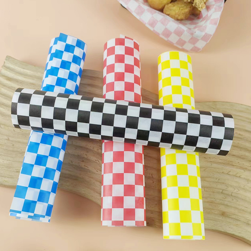 Papel de envolver de alimentos de hamburguesa pan de hornear papel de aceite snack frito papel almohadilla a prueba de aceite tablero de color papel a prueba de aceite