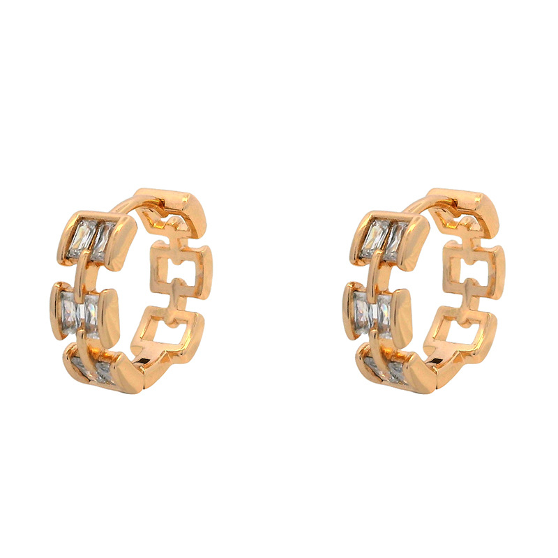 Xuping nicho de Europa y los Estados Unidos Geometría simple lujoso ligero nuevo diseño de estilo de viaje aretes geométricos aretes de alta calidad