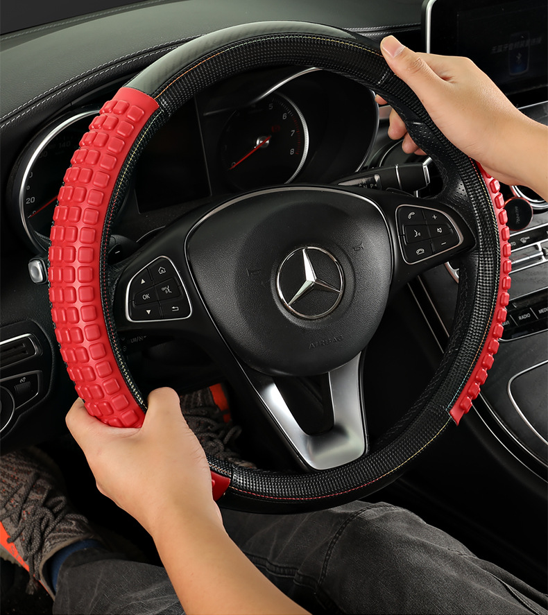 Cross-border car steering wheel cover, breathable, sweat-absorbent, non-slip, and wear-resistant, designed for trucks