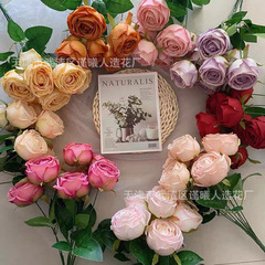 メーカー卸売りシミュレーション花7頭皇妃薔薇結婚式結婚祝い偽花ホテル装飾花家庭花束置物