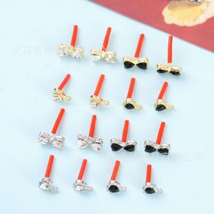 Korean style diy earrings accessories simple versatile alloy love diamond ear needles large favorably