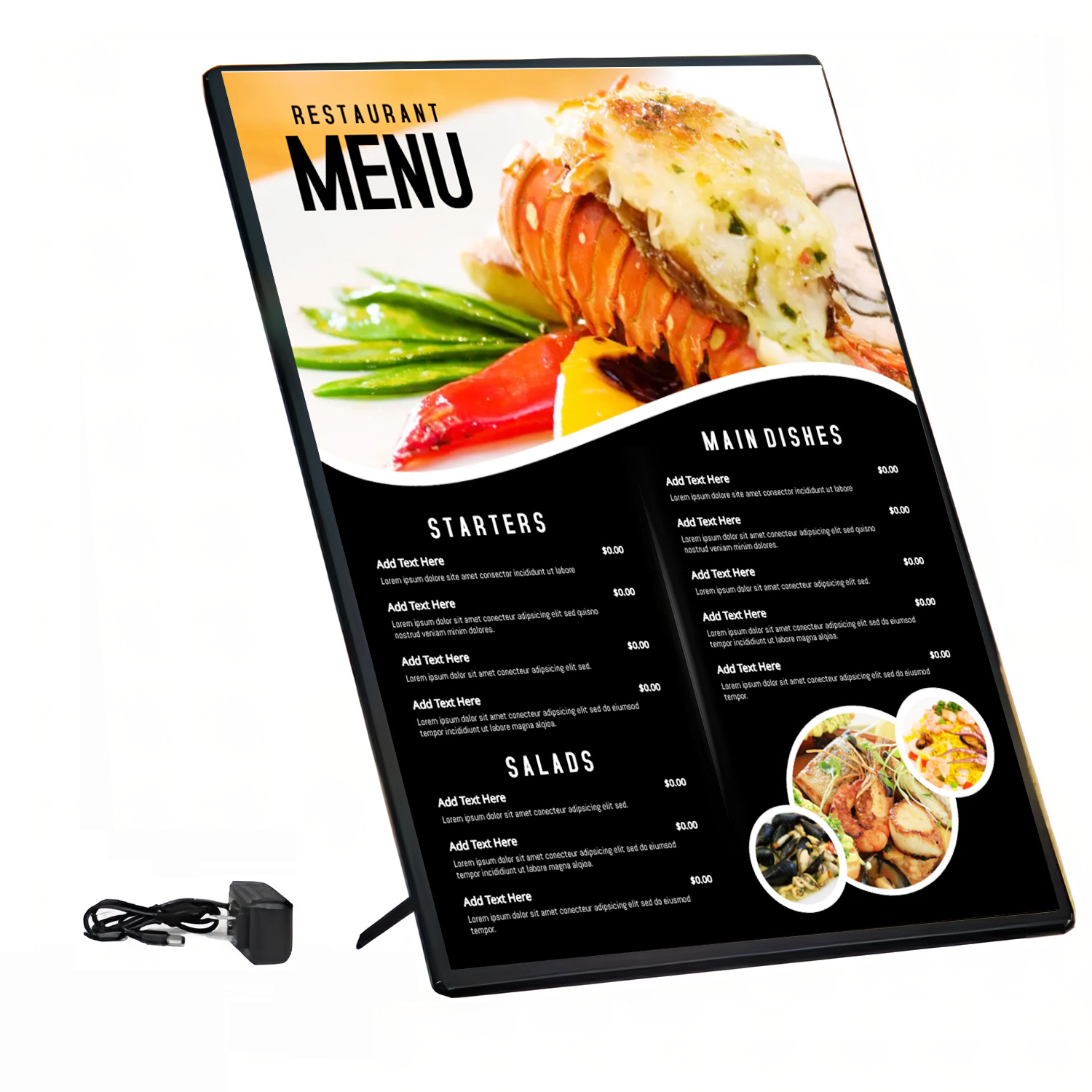 LED Luminous Slim Light Box Desktop Advertising Menu Display
