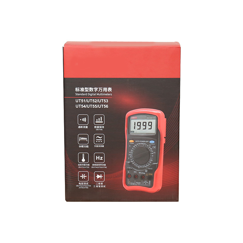 UT - 51 multímetro digital estándar, multímetro eléctrico digital de alta precisión, temperatura de frecuencia de pantalla grande