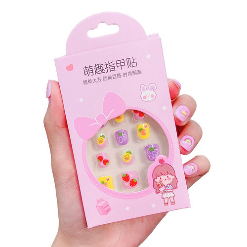 Children's fun environmentally friendly nail stickers cute girls waterproof removable safe non-toxic manicure little finger stickers for girls