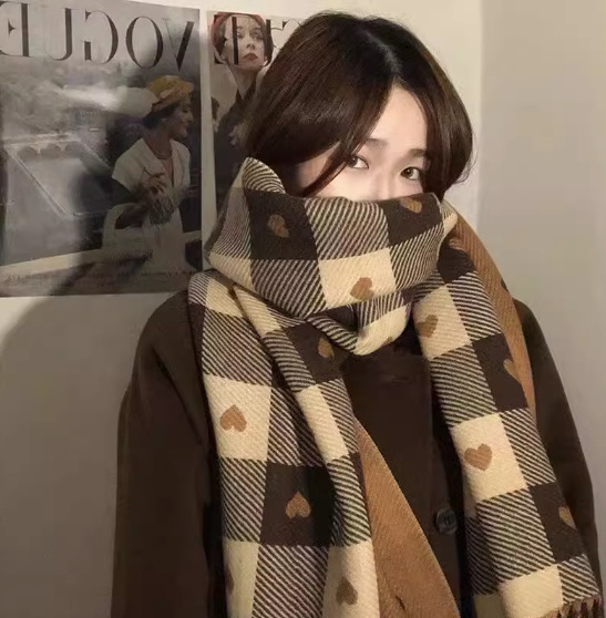 仿羊绒围巾女秋冬季新款加厚保暖围脖显白流苏中长款百搭围巾批发|undefined