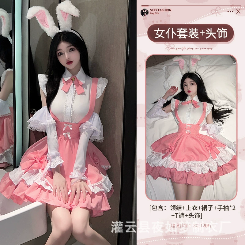 Cosplay maid dress for women, cute bunny-inspired outfit, sizes M–XL (80–140 cm)