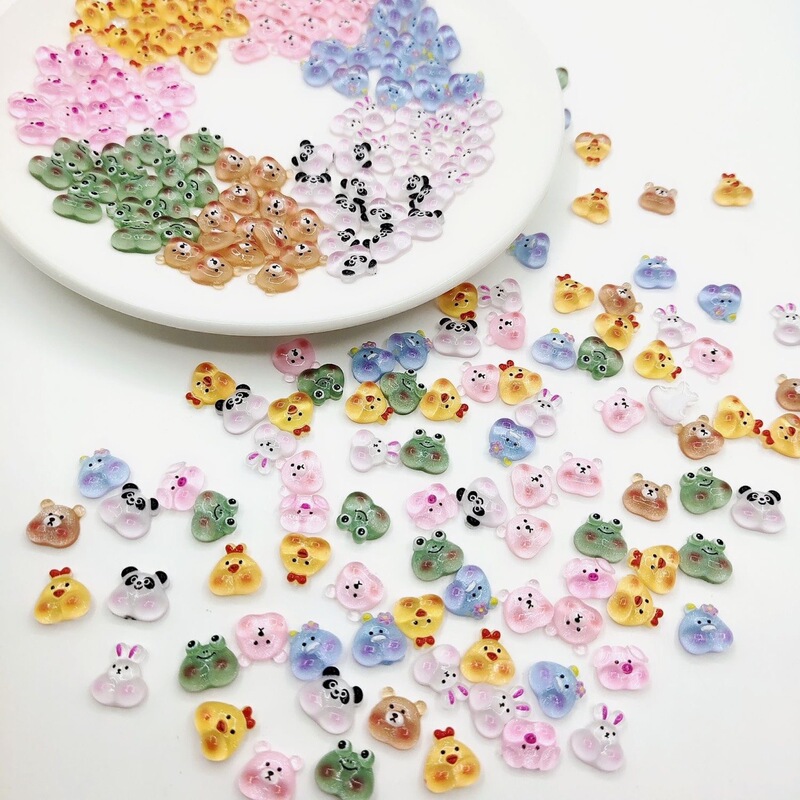 Nail Art Decorations: Ice-Clear, Cute Little Cartoon Lucky Chubby Pig, Chubby Face, Little Yellow Chicken, Panda Nail Decorations Finished Products Nail Art Decorations: Ice-Clear, Cute Little Cartoon Lucky Chubby Pig, Chubby Face, Little Yellow Chicken, Panda Nail Decorations Finished Products