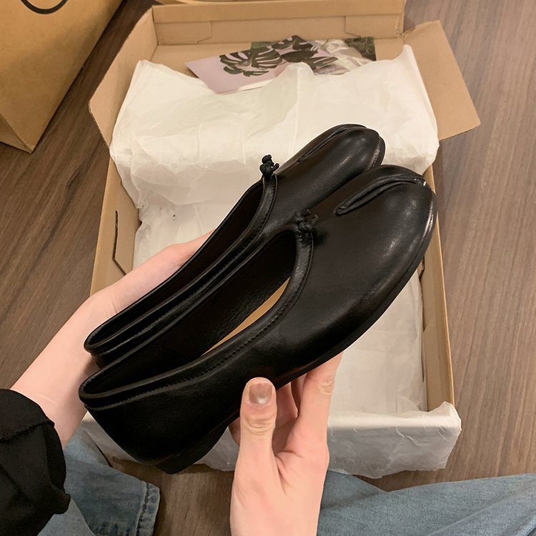 Damen Freizeitschuhe Flach Hufeisen Split-toe Bootsschuh Rot_voghion.com
