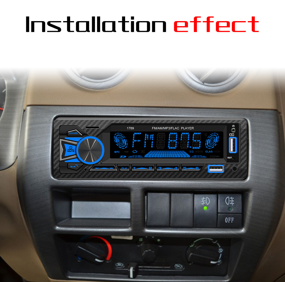 12V Single-Cylinder Short Mp3 Fm Radio Car Dual Bluetooth USB Player Mobile Phone Intelligent Positioning to Find the Car