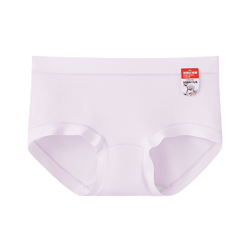 Clase A de algodón de fibra larga de Xinjiang 7A entrepierna antibacteriana calzoncillos transpirables de algodón puro de rango largo calzoncillos sin costuras de alta elasticidad para mujer