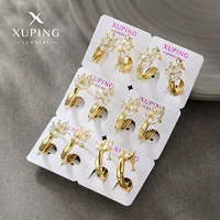 Новые модные серьги Xuping из сплава с гальваническим покрытием 14k золота, изысканные маленькие циркониевые серьги в форме колоска пшеницы, нишевые высококачественные серьги для женщин