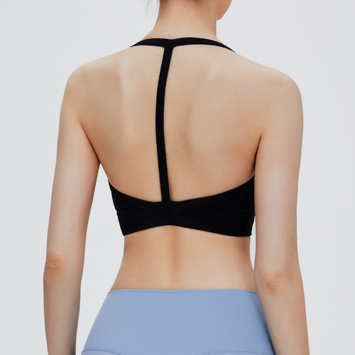 European and American cross-border new yoga bra, halter neck sling, beautiful back sports bra, running shockproof fitness vest