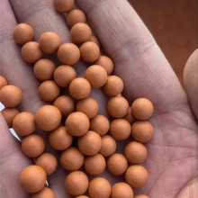 红色10mm麦饭石球 陶瓷球滤料净水器花洒玩具填充大颗粒 厂家直销